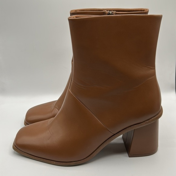 Time and Tru Tan Chunky 90's Y2K Block Heel Ankle Booties Size 10 - Picture 4 of 13